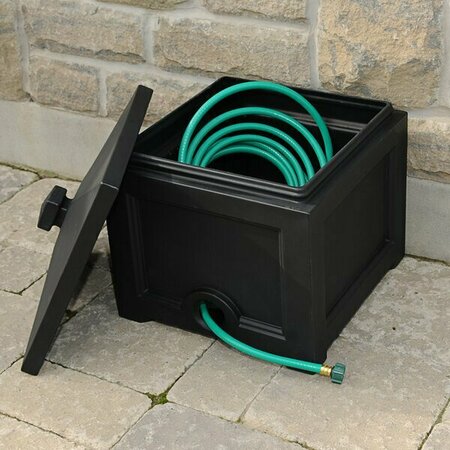 MAYNE Fairfield Black Garden Hose Bin - 17'' x 17'' x 18'' 5695858B